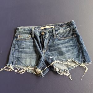 Joe's Jean shorts, dark wash denim.